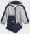 Adidas Linear Hooded Fleece Jogging suit medium grey heather / collegiate navy / white